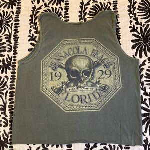 Comfort Colors by Chouinard Pensacola Beach Pirate Skull Cutoff Tank Top